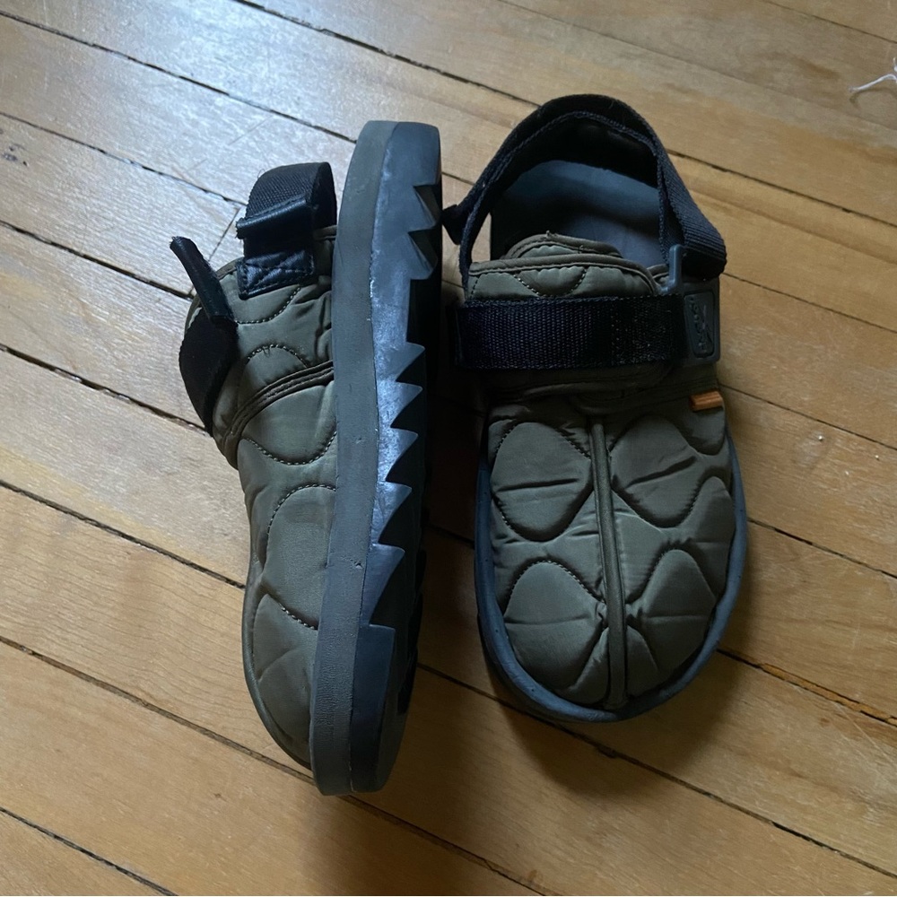 Khaki Quilted Reebok Beatnik Mules